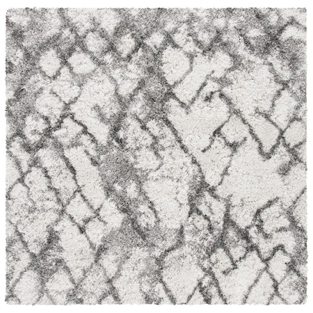 Safavieh 3 x 3 ft. Horizon Shag 800 Square Area Rug Grey & Ivory HZN894F-3SQ